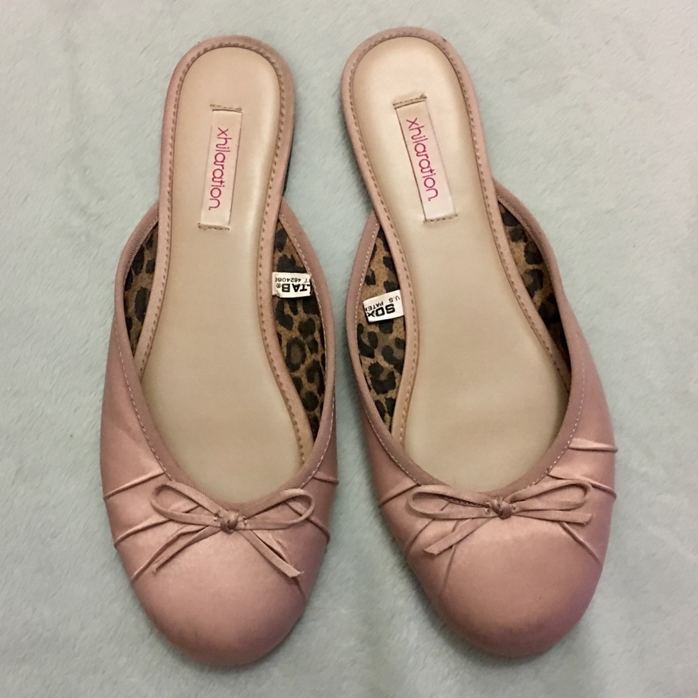 Xhilaration Backless Blush Pink Ballet Slippers